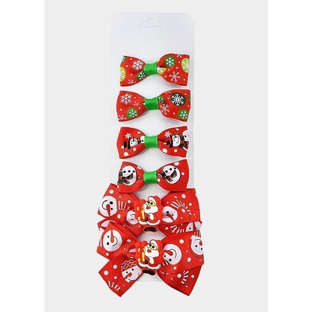 New Boutique Baby Toddler Girls Christmas Holiday Hair Bow Clips Accessory Set